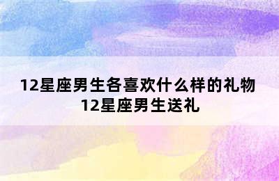 12星座男生各喜欢什么样的礼物 12星座男生送礼